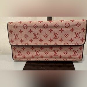 Louis Vuitton mini Lin canvas Monogram wallet